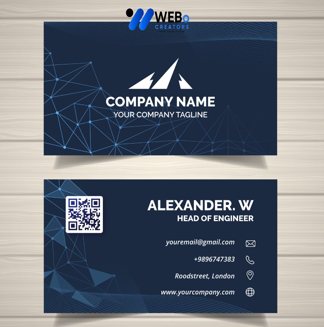 Elegant Professional Business card design with golden stripes Agency in New York